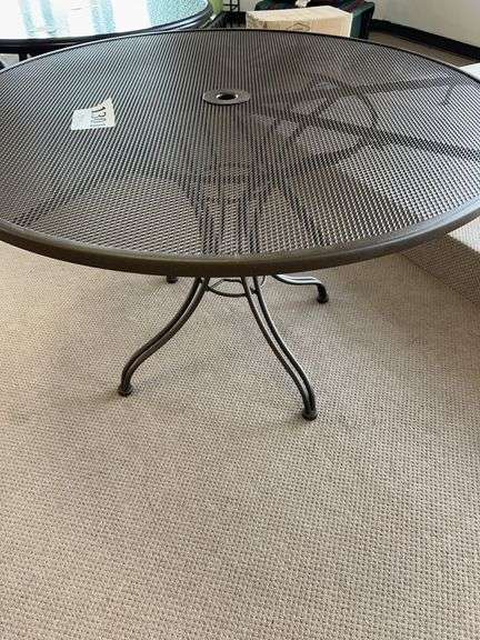 48 inch mesh top wrought iron table