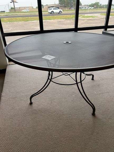 60 inch mesh top wrought iron table