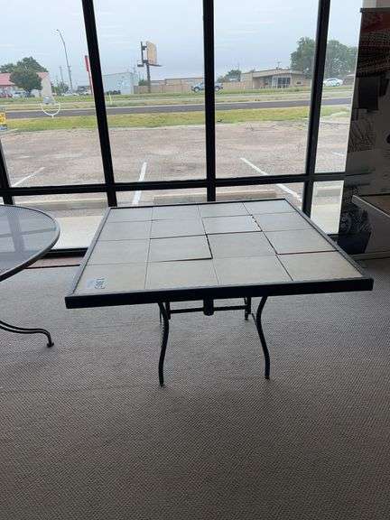 48 inch square tile top table
