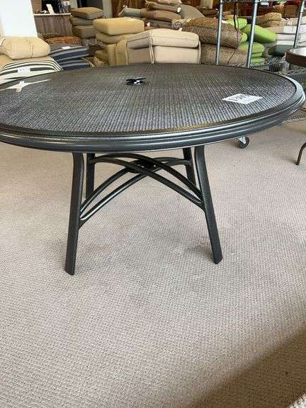 48 inch mesh top wrought iron table