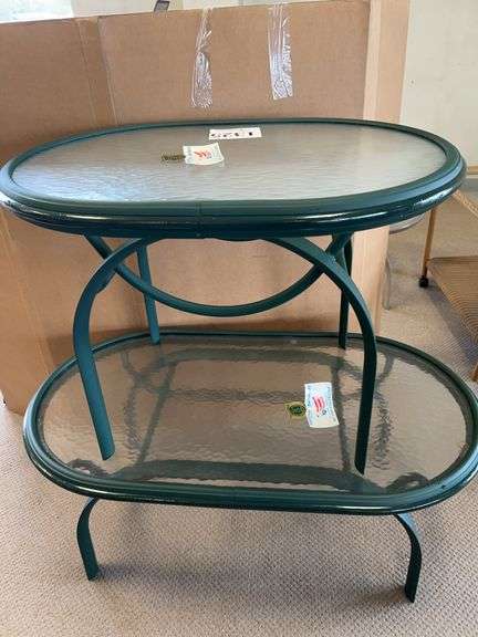 (2) glass top tables