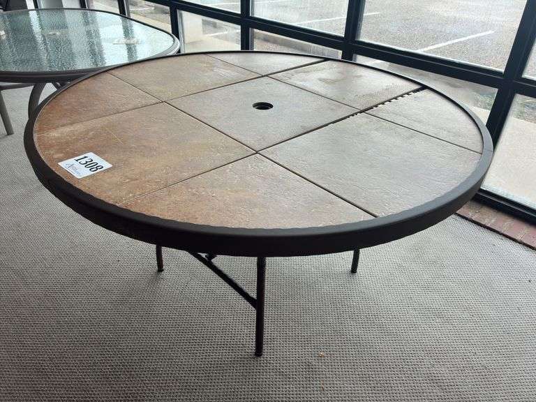 54 inch tile top wrought iron table