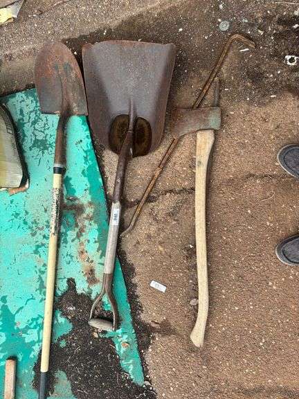 Shovels, crowbars, axe