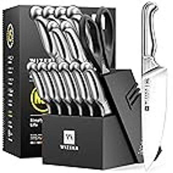 Wizeka Kitchen Knife Set w/block