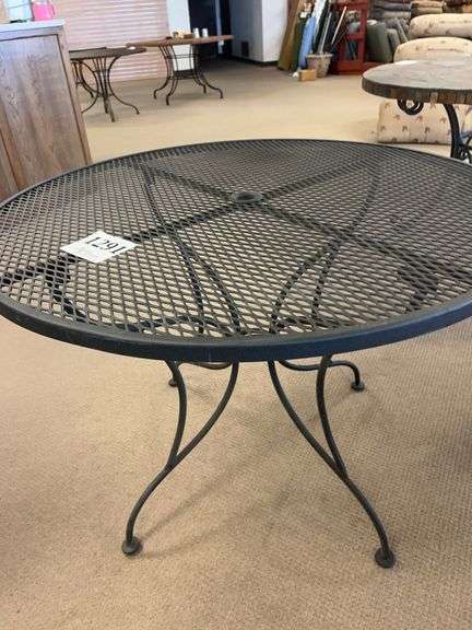 42 inch mesh top wrought iron table