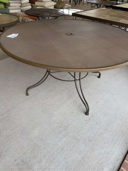 60 in mesh top wrought iron table