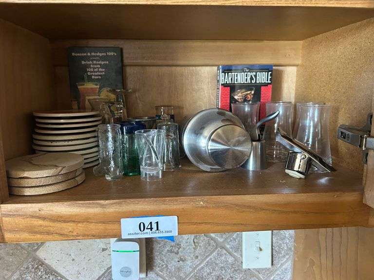 Coasters, Shot glasses, shaker, misc
