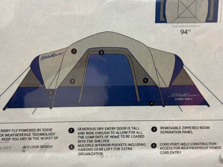 Eddie Bauer Olympic Dome 8 person Blue Tent