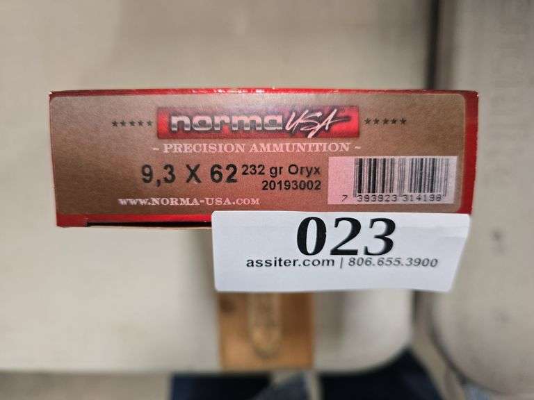 (20) Norma 9.3 x 62 232gr Oryx