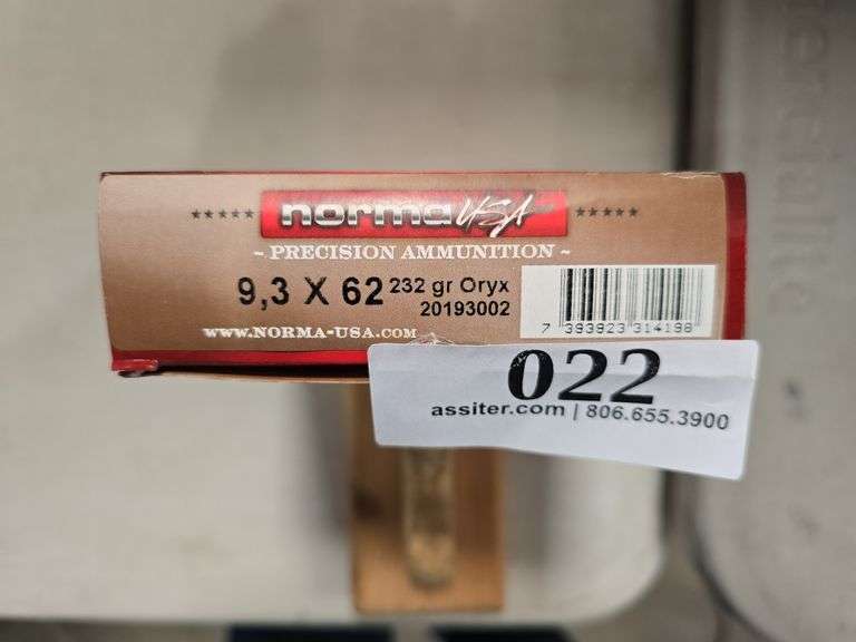 (20) Norma 9.3 x 62 232gr Oryx