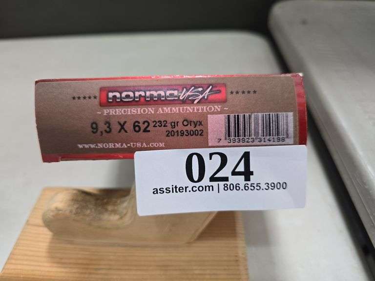 (20) Norma 9.3 x 62 232gr Oryx