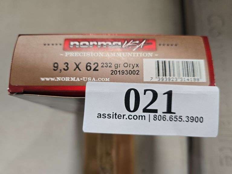 (20) Norma 9.3 x 62 232gr Oryx