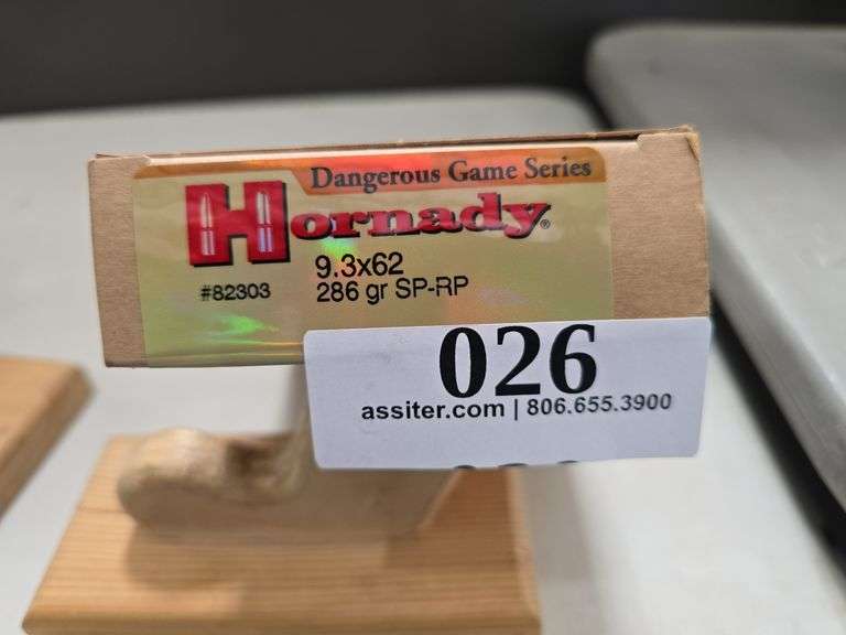 (20) Hornady 9.3 x 62 286gr SP-RP