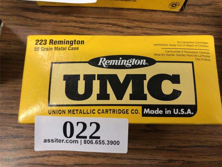 (20) Remington UMC .223 REM 55gr Metal Case