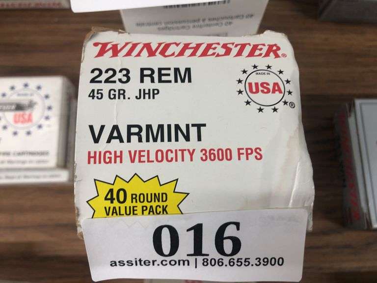 (40) Winchester .223 REM 45gr JHP Varmint