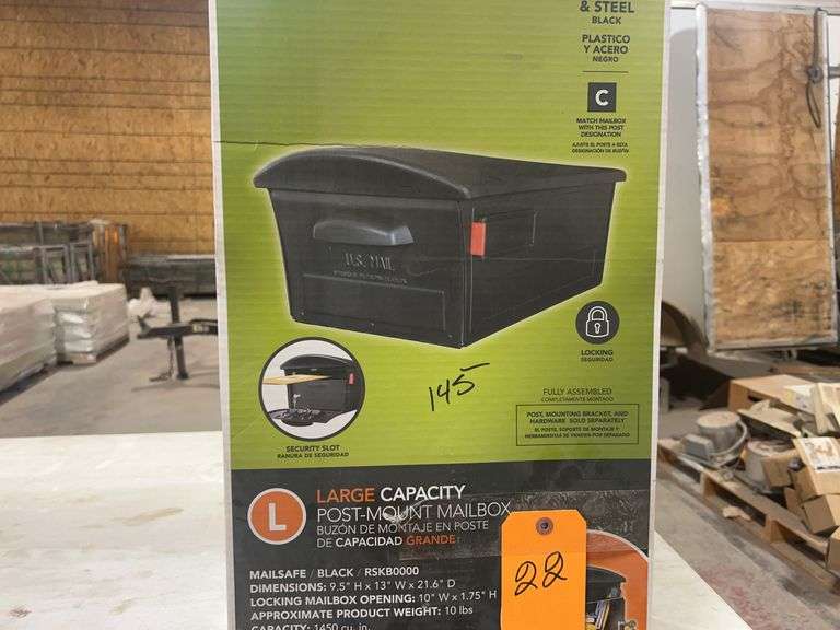 Mailsafe Large Capacity Locking Post-Mount Mailbox, Black
