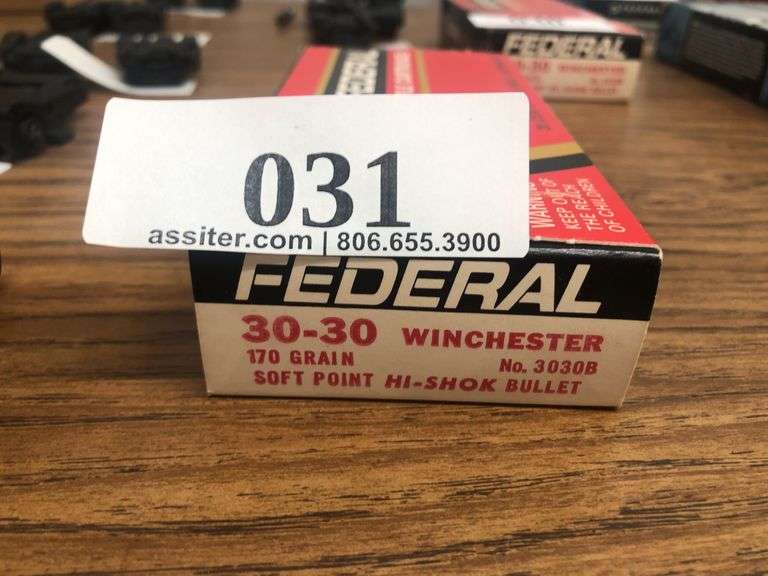 (20) Federal 30-30 Winchester 170 Grain Soft Point Hi-Shok Ammo