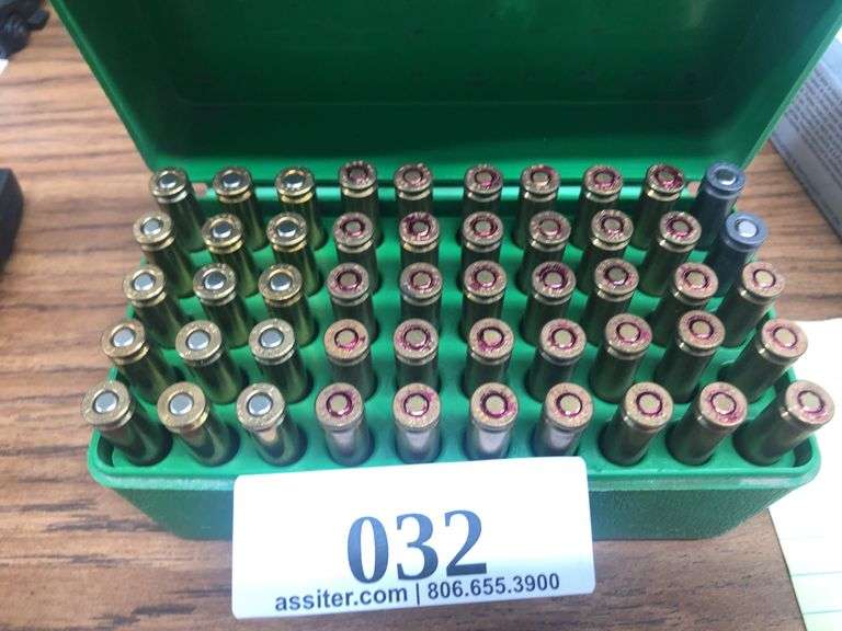 Plastic ammo case with (50) 30 Carbine Cartridges