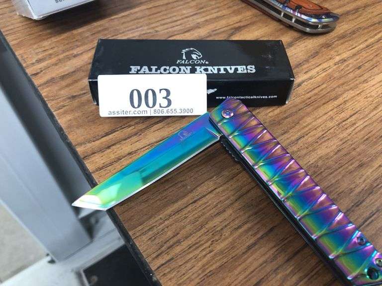 Falcon Knives KS3233RB Rainbow Finish Folding Pocket Knife
