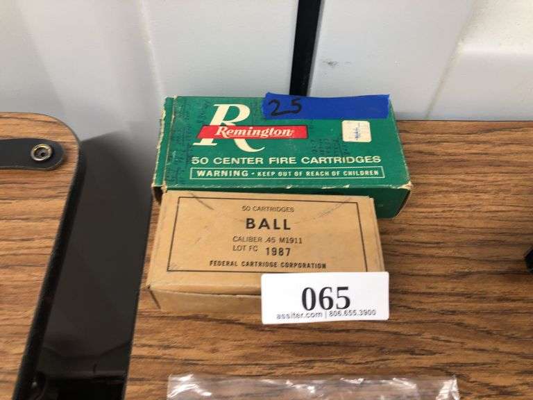 2 Boxes .45 Cal Ammo: Remington .45 Auto 185gr & Federal Ball .45