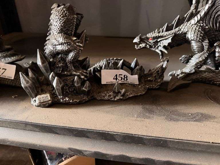 Cast Metal Dragon Figurine on Rocky Base, DW 2016