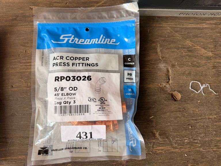 Streamline RP03026 5/8" OD 45° ACR Copper Press Elbows (3)