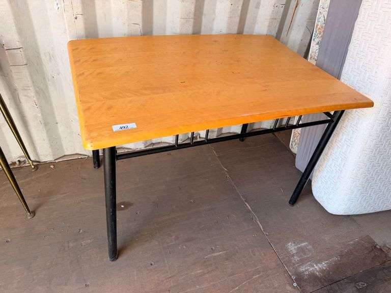 Rectangular Laminate-Top Table w/ Metal Legs