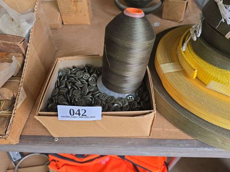 Vintage Military Buttons & Sewing Thread