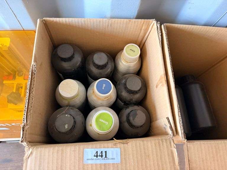 Box Lot of Assorted Colors of Resin for 3D printers