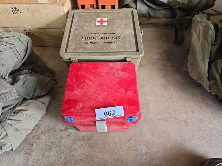 (2) Vintage Plastic First Aid Boxes
