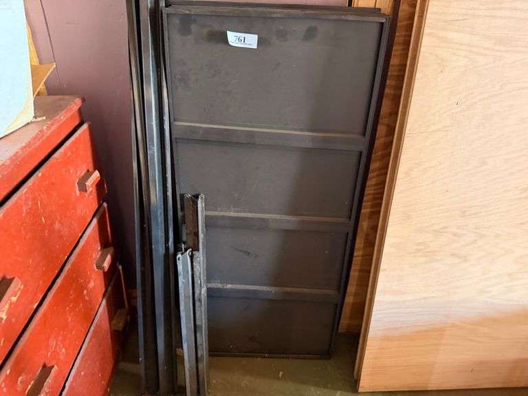 Black Metal Shelving Panel with Upright Rails