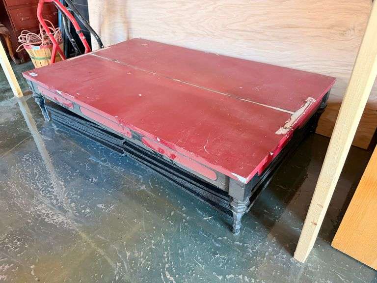 Rectangular Wood Coffee Table with Red Top (TABLE ONLY)
