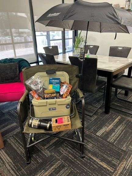 Magellan Odyssey Rocker Chair with Umbrella, Tote, Yeti Tumbler & Small Yeti Cooler