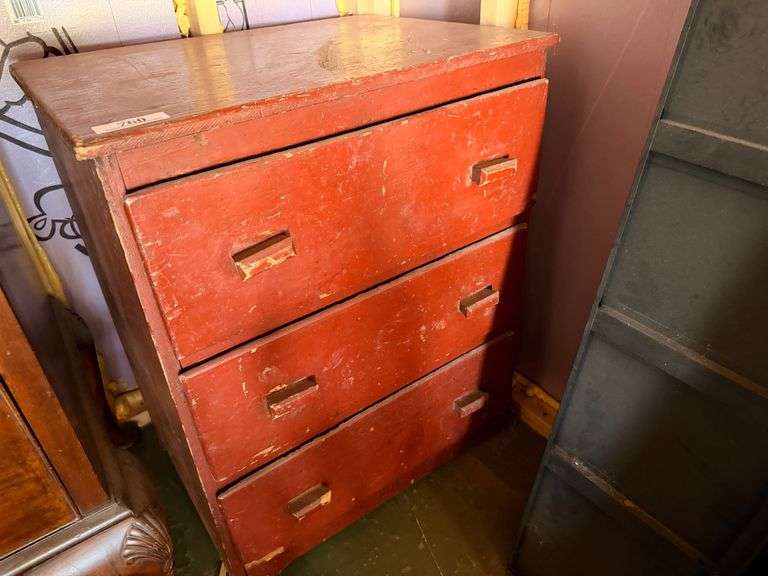 Red Wooden Dresser