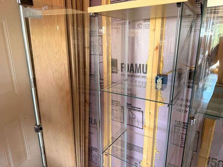 Glass Display Cabinet w/Glass Door and Glass Shelves