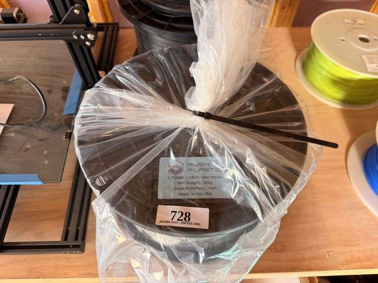 Push Plastic 1.75mm Carbon Fiber Nylon 3D Printer Filament, 10kg