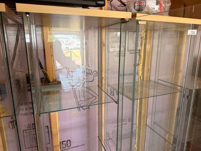 Glass Display Cabinet With Glass Shelves
