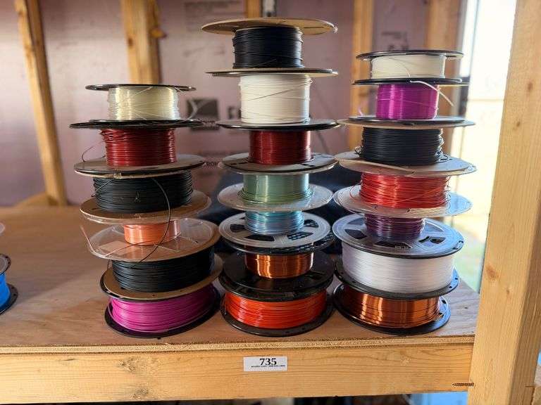 Assorted 3D Printer Filament Spools, Various Colors