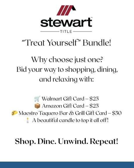 Stewart Title Gift Card Bundle (Walmart $25, Amazon $25, Maestro $50, Candle)