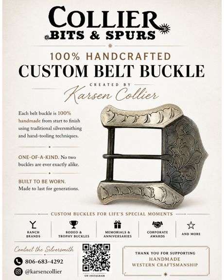 Custom Belt Buckle by Collier Bits & Spurs