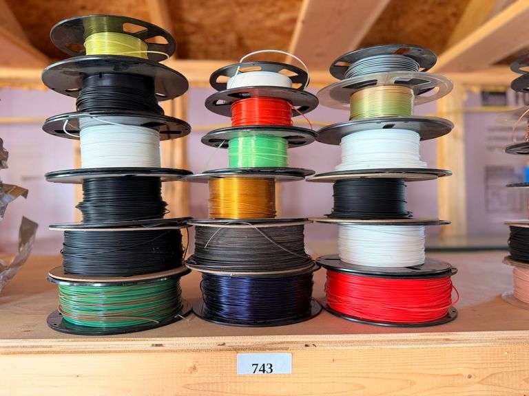 Assorted Plastic Filament Spools, Multiple Colors