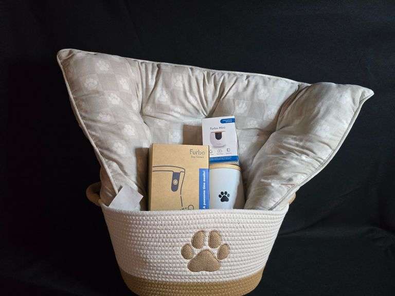 Furbo 360 Dog Camera, Treat Toss, 2-Way Audio, Treats, Treat Jar, Pet Bed and Toy Basket
