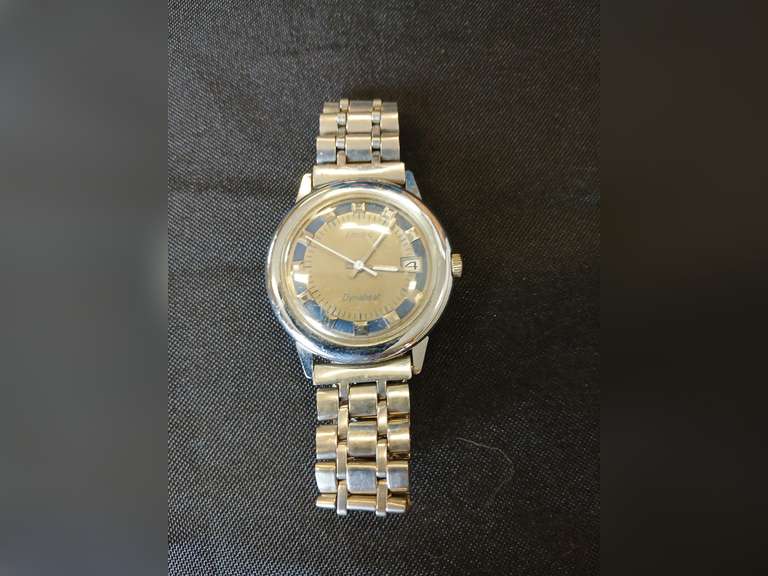 Timex Electric Dynabeat silver toned watch with expanding bracelet