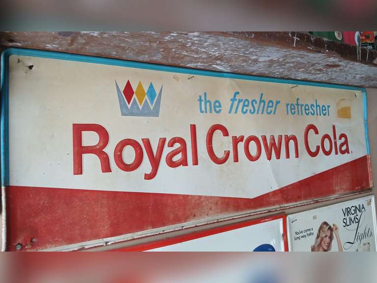 Royal Crown Cola metal advertising sign, 18x54