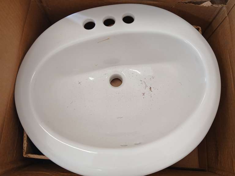 Mansfield white 19x16 oval self rimming sink, number 1916SRO