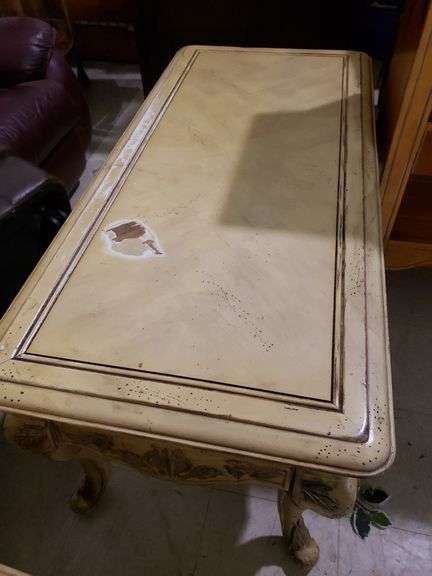 Yellow coffee table& 2 end tables