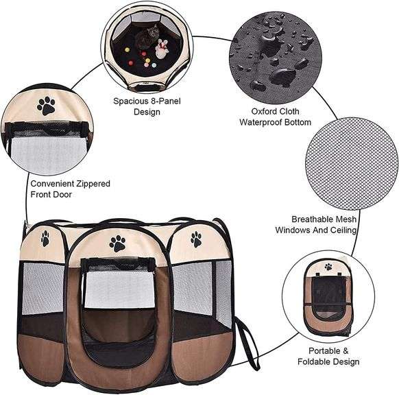 190 Foldable Pet Playpen Indoor/Outdoor+Case Advantage Auction