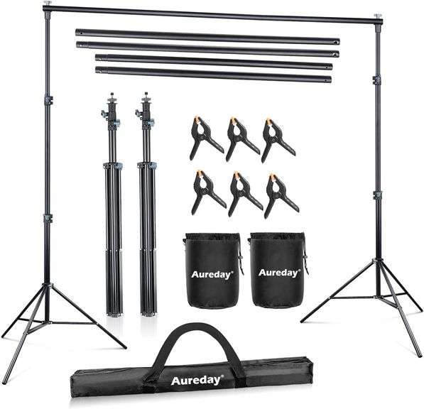 Aureday Backdrop Stand, 10x8.5ft Adjustable Photo Advantage Auction
