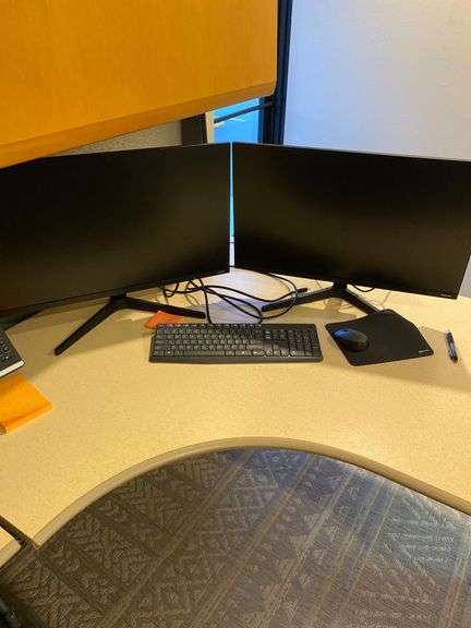 Two 24-Inch Samsung Monitors with Stands