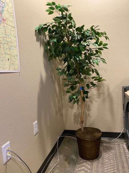 Artificial Tree with Decorative Woven Pot